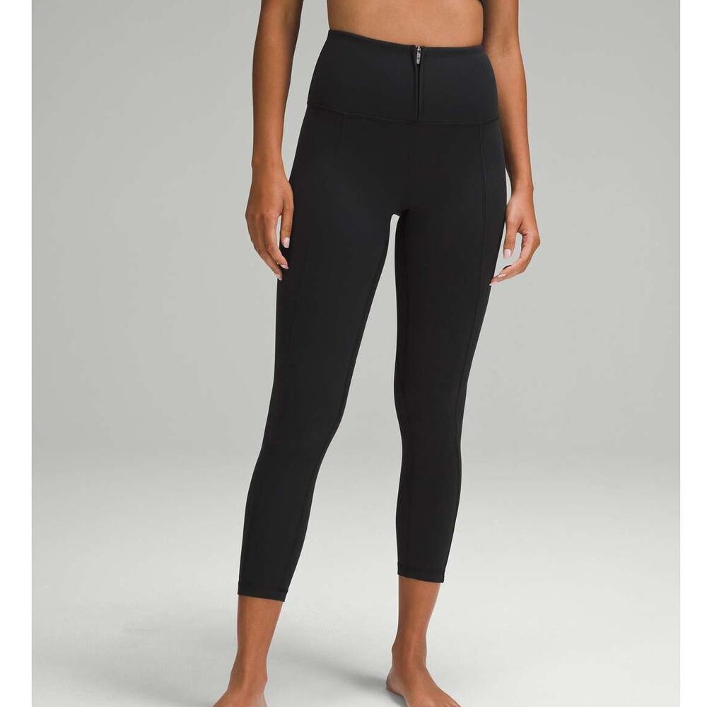Lululemon Align High-Rise Front Zip Pant 25" Black Ankle 7/8 Size 8